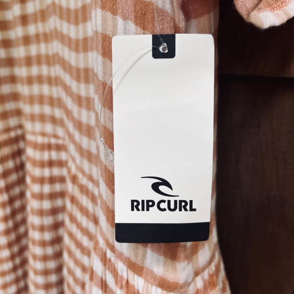 Rip Curl Women's Orange Gingham Mini Dress - Picture 9 of 16